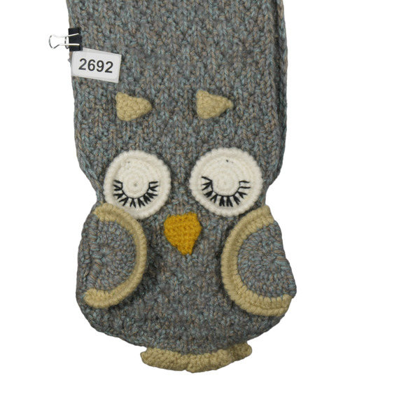 Owl Scarf Crochet Women Kids Teen 76x6.5 Bird Awake Asleep Novelty Gift Cute Fun - Picture 2 of 10